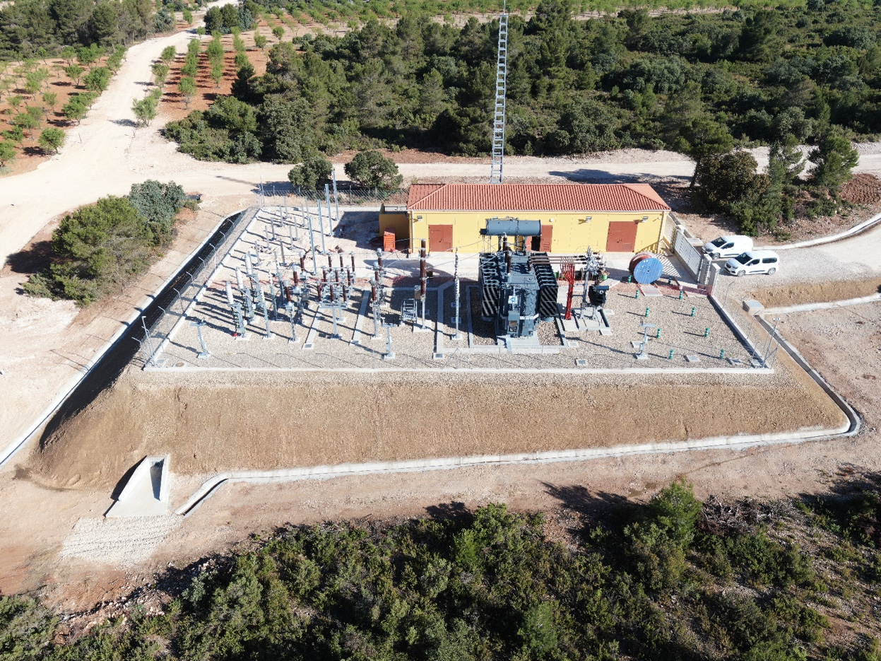 Subestación asociada al mismo complejo eólico, Cuenca, España